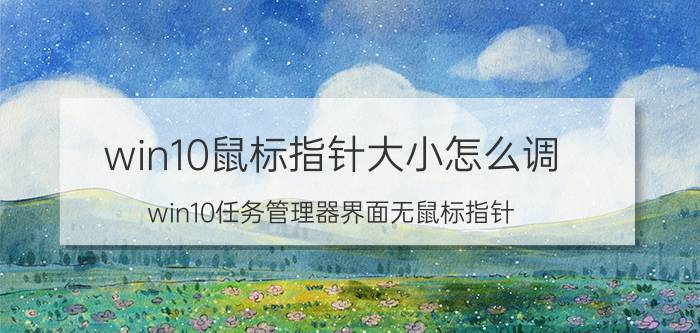 win10鼠标指针大小怎么调 win10任务管理器界面无鼠标指针？